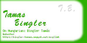 tamas bingler business card